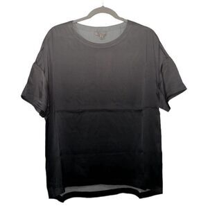 Badgley Mischka Ombre Grey Loungewear Silk top (Size Medium)